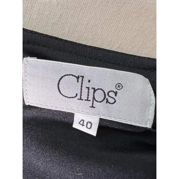 Clips Made In Italy Black Rhinestone Maxi Dress Size 40 Glam Party Formal NWOT - Picture 12 of 16